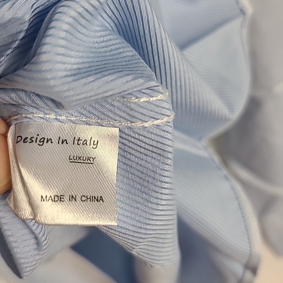 NEW Flex Men's Luxury Collection Designed in Italy Long Sleeve Blue Shirt 3XL - Picture 5 of 9